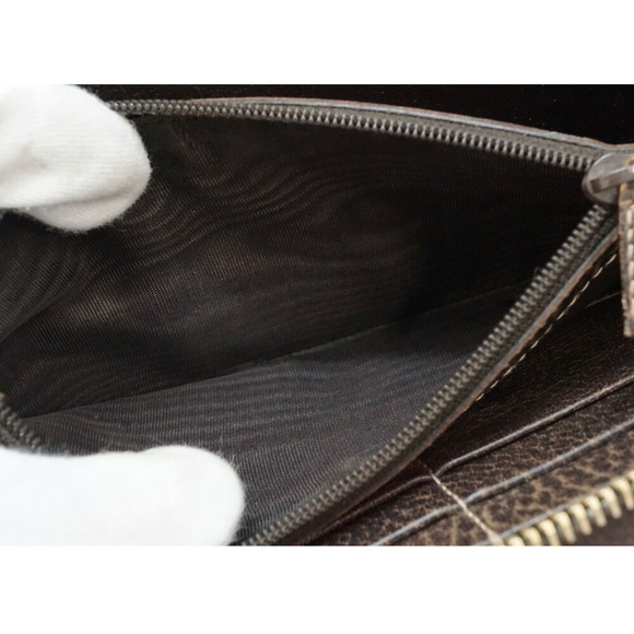 Gucci Zip Long GG Wallet Brown Bamboo Leather - Picture 11 of 12